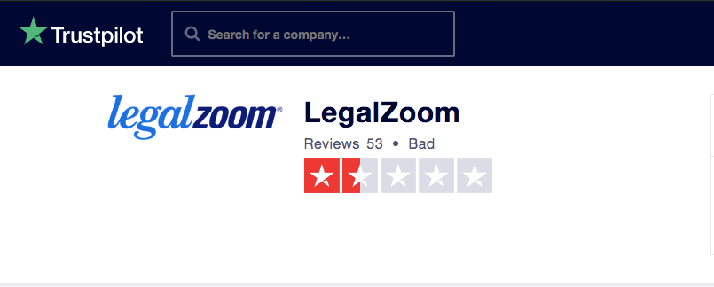 LegalZoom Rating